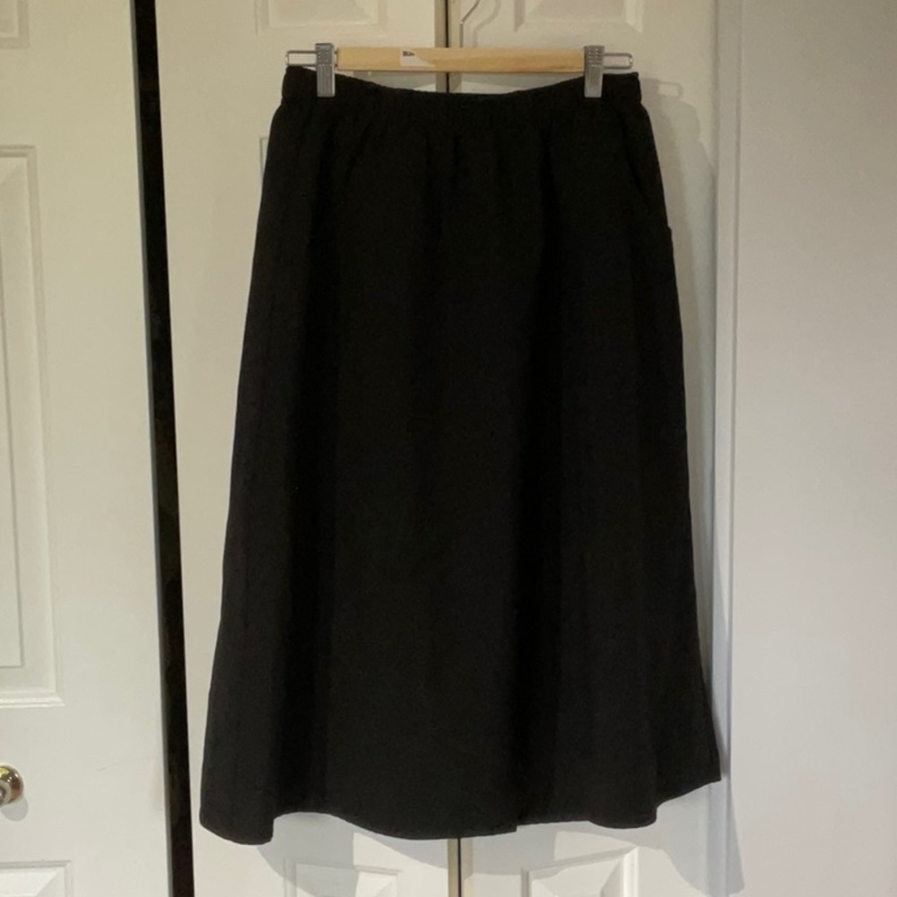 Vintage Black Utility Midi Skirt